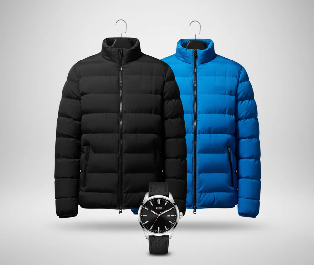 Men's Essential Jacket + Elegant Watch