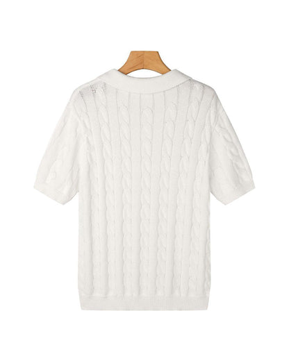 FLORENCE Cable Knit Polo