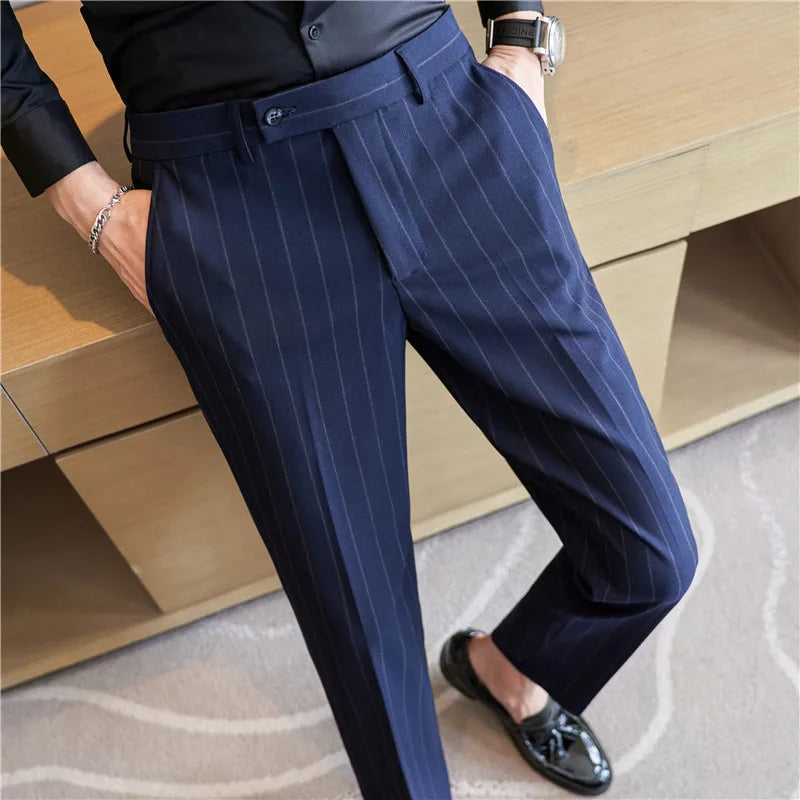 Pinstripe Suit Trousers for Men Valmont